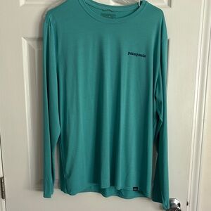 Patagonia teal Long Sleeve Tee Shirt